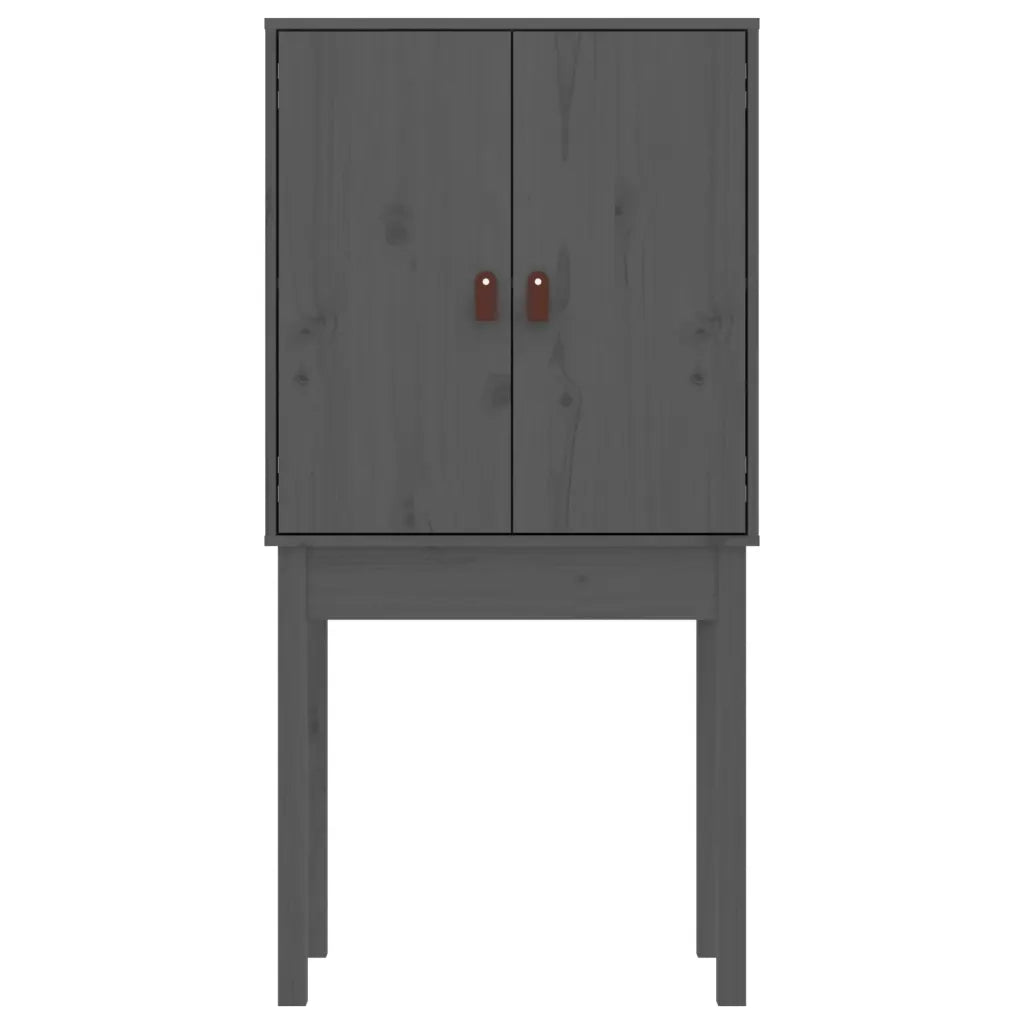 Credenza-Buffet-Armadio da cucina Grigia 60x40x120 cm in Legno Massello di Pino