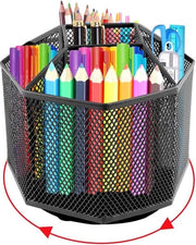 Organizzatore da ufficio rotante - 360 gradi girevole con 5 compartimenti - pen caddy houders - archiviazione rotante e fissa - classificatore di matite