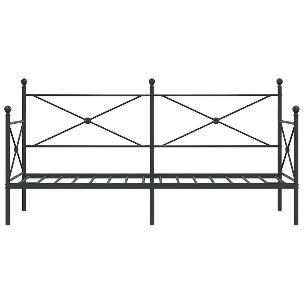 Dormeuse senza Materasso-Divano Letto-Struttura Letto Nero 90x200 cm in Acciaio
