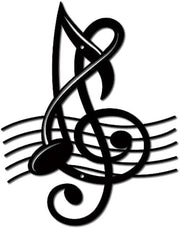 Decorazione di parete per musica in metallo nero per interni ed esterni