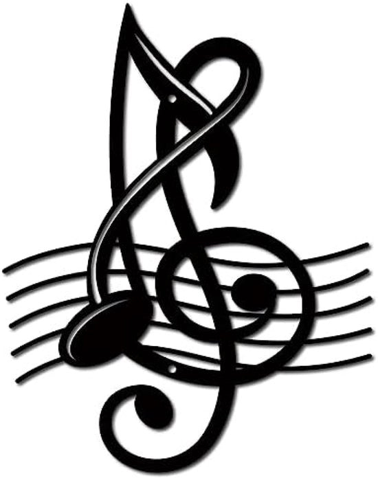 Decorazione di parete per musica in metallo nero per interni ed esterni