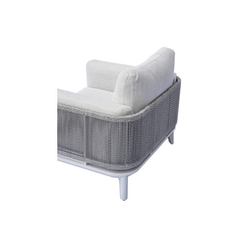 Salotto Nantes Alluminio Bianco E Corda Wicker Moia