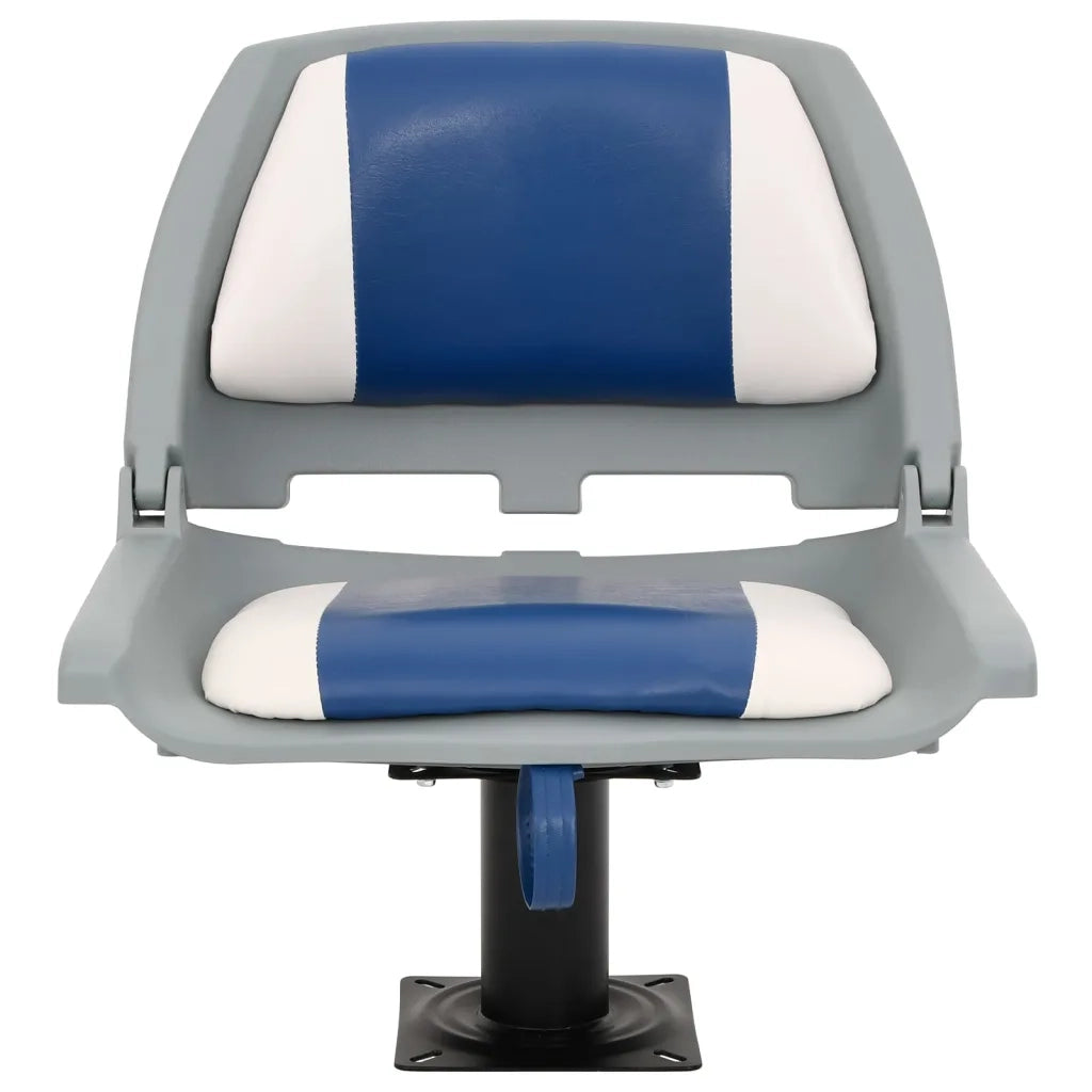 vidaXL Set Sedile per Barca Pieghevole 4 pz Blu e Bianco 48x51x41 cm