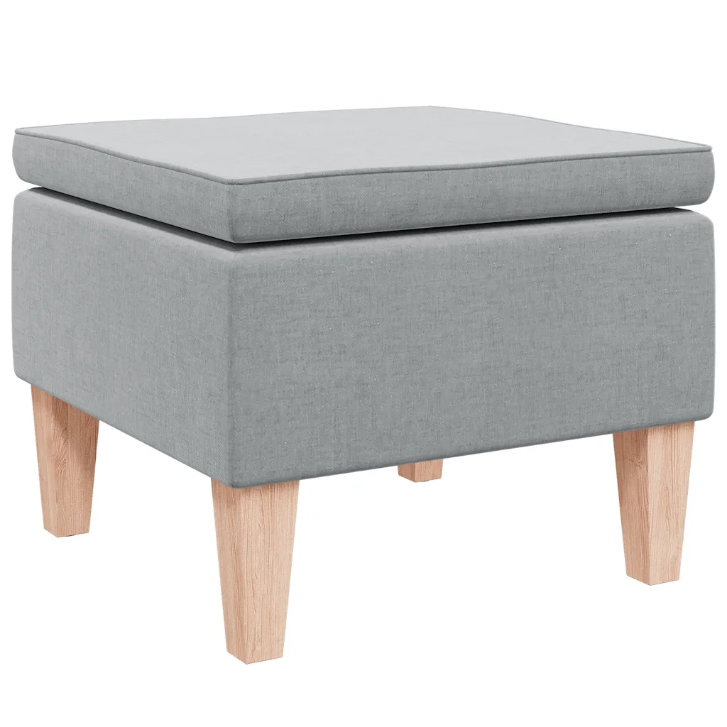 Poggiapiedi con Gambe in Legno Grigio Chiaro in Tessuto cod mxl 50424