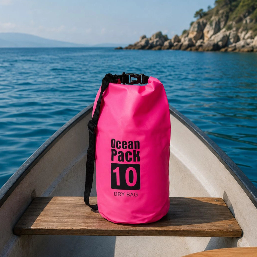 Senine, Borsa Impermeabile Capacità 10 lt, Rosa Fuxia