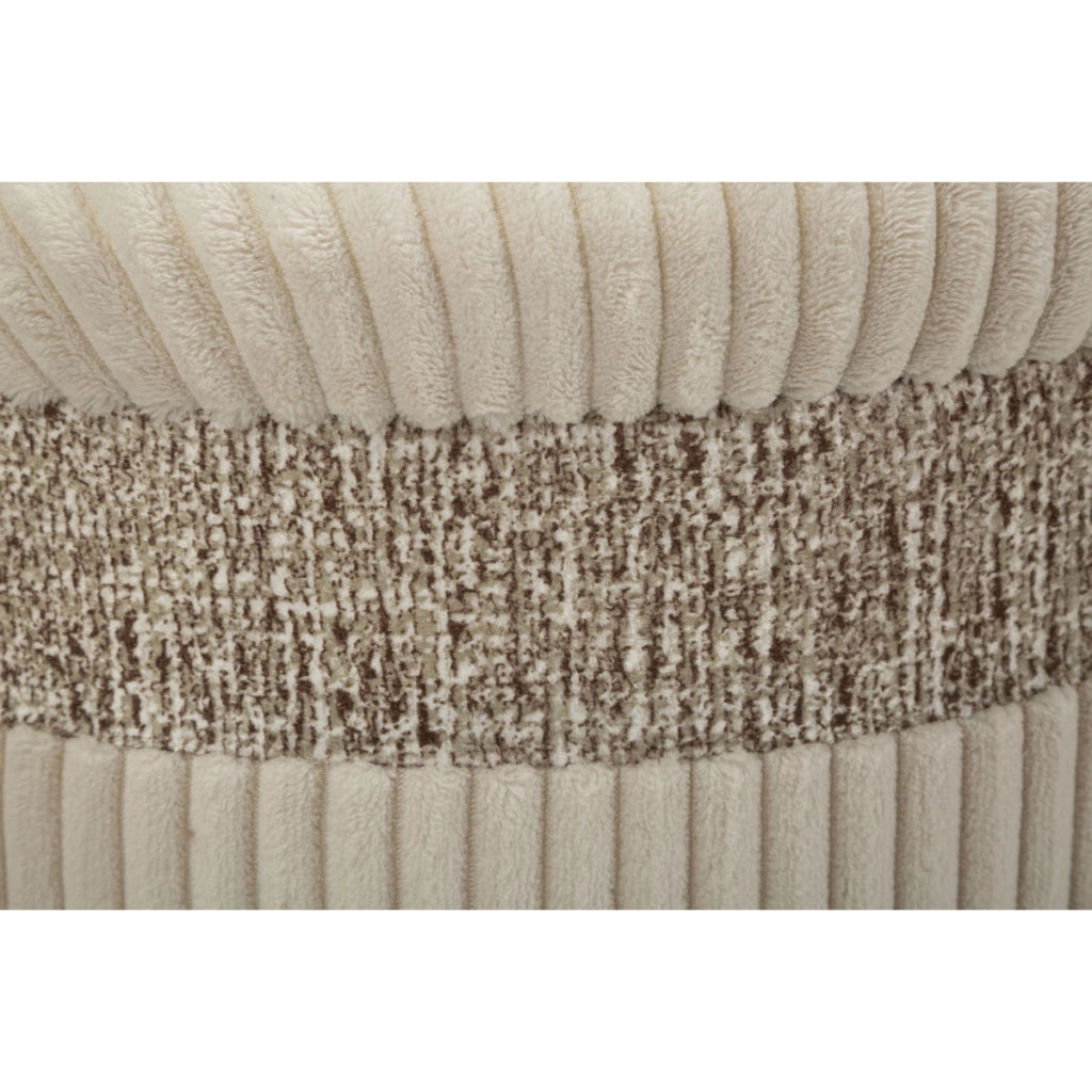 Set 3 pouf contenitore Cortina in poliestere crema Ø40x49, Ø35x42 e Ø31x38 cm