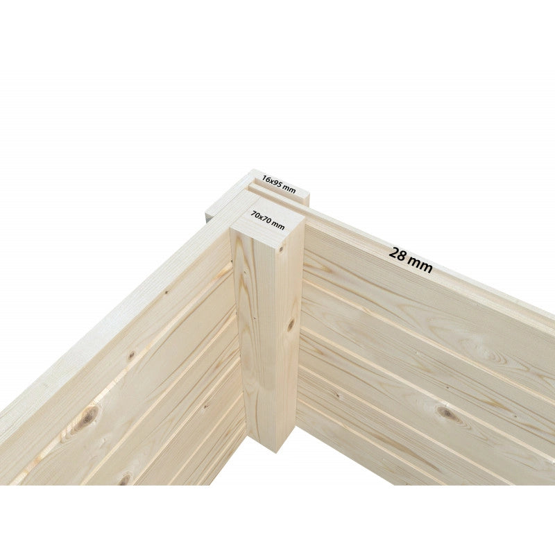 Casetta da giardino in legno 385x291 cm, pareti 28 mm con porta scorrevole vetrata larga, per deposito attrezzi esterno - Esterni da Vivere