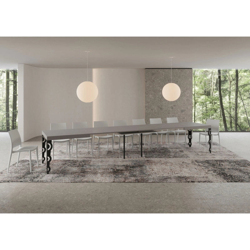 Tavolo allungabile 200/460x90 cm Karamay telaio Antracite - Cashmere