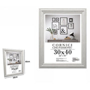 Trade Shop - Cornice Per Fotografie Quadri Tele Poster Portafoto 30x40cm Modello Silver 71621 -