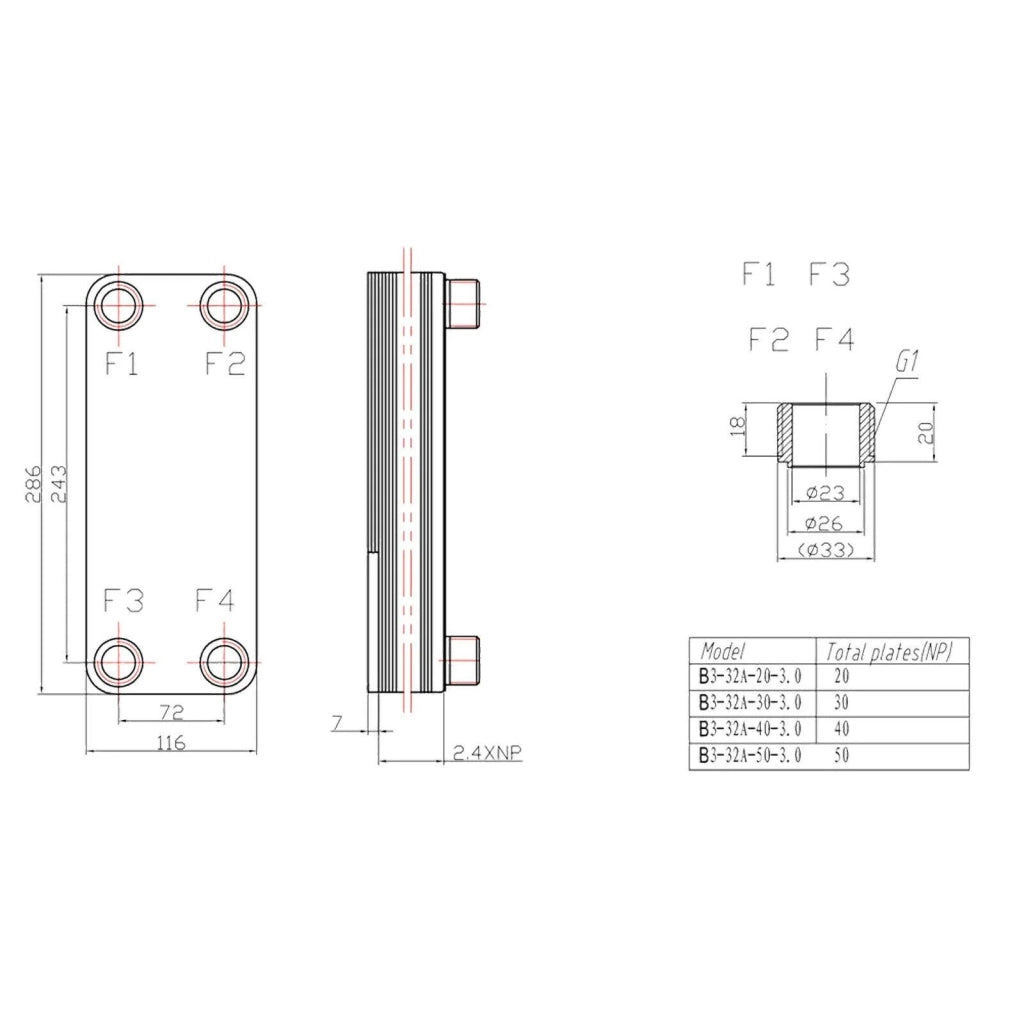 Scambiatore di calore termico in acciaio inox 30 piastre max 175 kW acqua solare 16_0000833