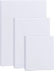 Pannelli di tela per dipingere - Tela di cotone - Bianco - Inquadramento - Quadro all'olio - Quadro all'acrilico - Disegno - 15 x 15 cm - 20 x 25 cm - 25 x 30 cm