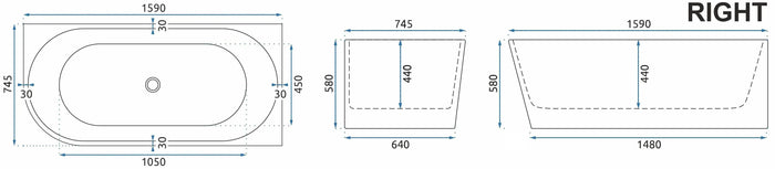 Vasca Bagno Sydney Bellanto Destra 160cm