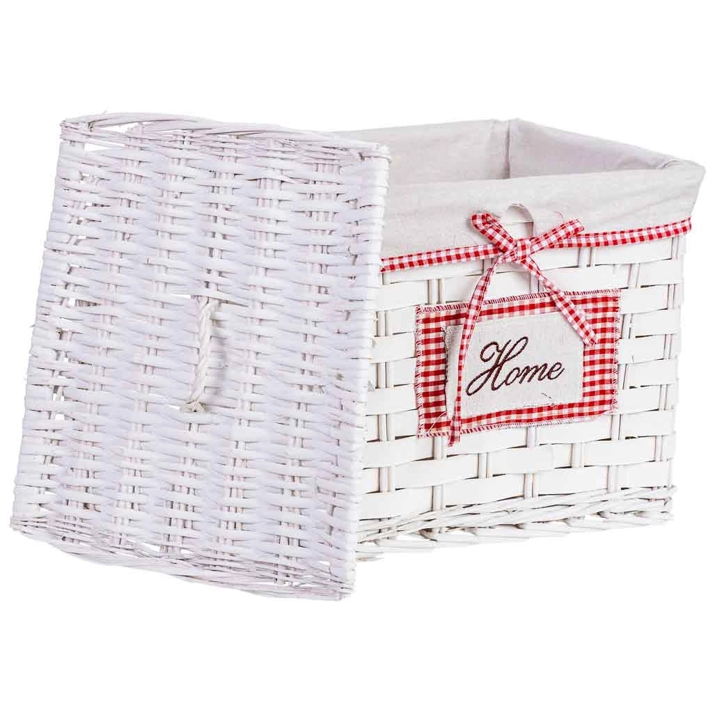 Cesto portabiancheria in vimini grigio 32x32x28h cm