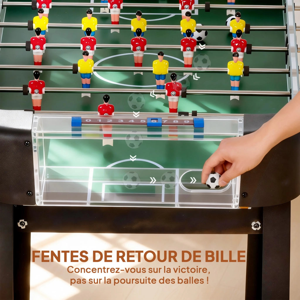 Calcio balilla 92 cm ¨C zephmum ¨C 22 giocatori, 2 palline, contatori manuali, marrone
