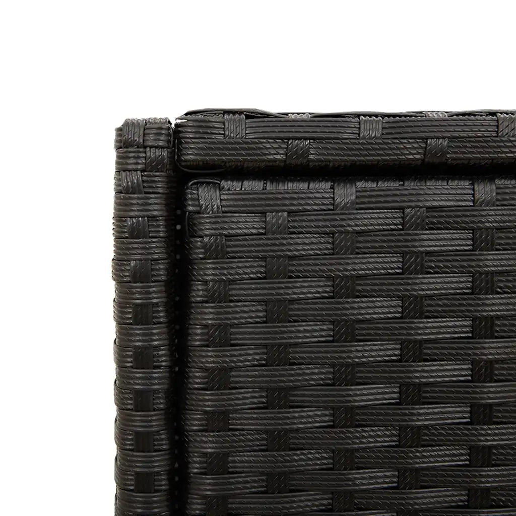 Armadietto Portaoggetti da Giardino Nero 55x55x111cm Polyrattan 365559