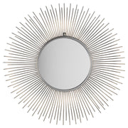 Specchio da parete a forma di sole argentato rotondo da 80 cm a forma di sole