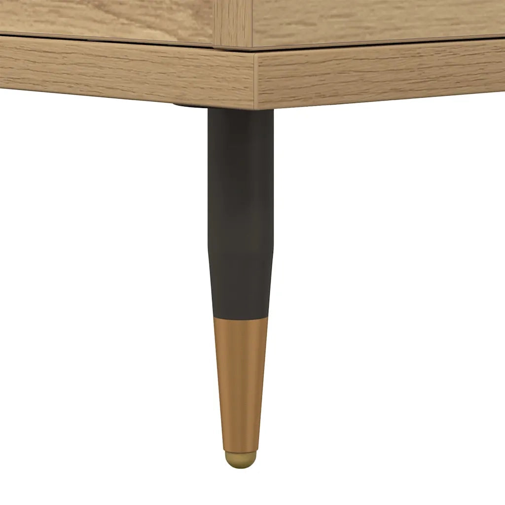Comodini 2pz Rovere Artigianale 40x35x50 cm Legno Multistrato 857399