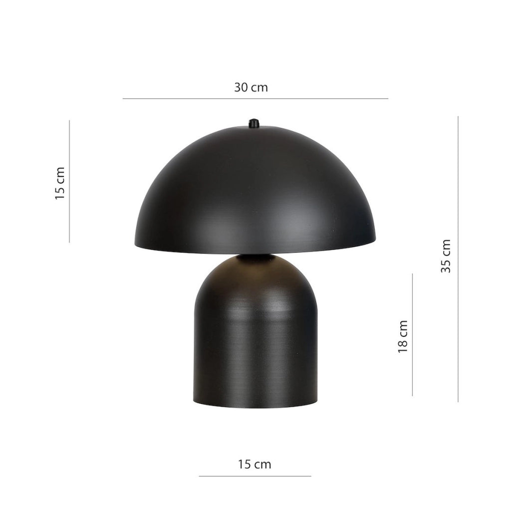 Lampada da tavolo Kava in acciaio nero opaco
