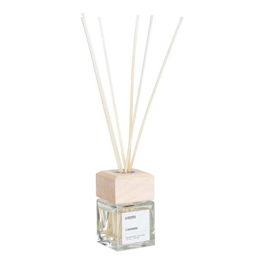 Diffusore per Ambienti con Bastoncini e Tappo in Legno Bizzotto Formato: 100 ml, Fragranza: Cashmere