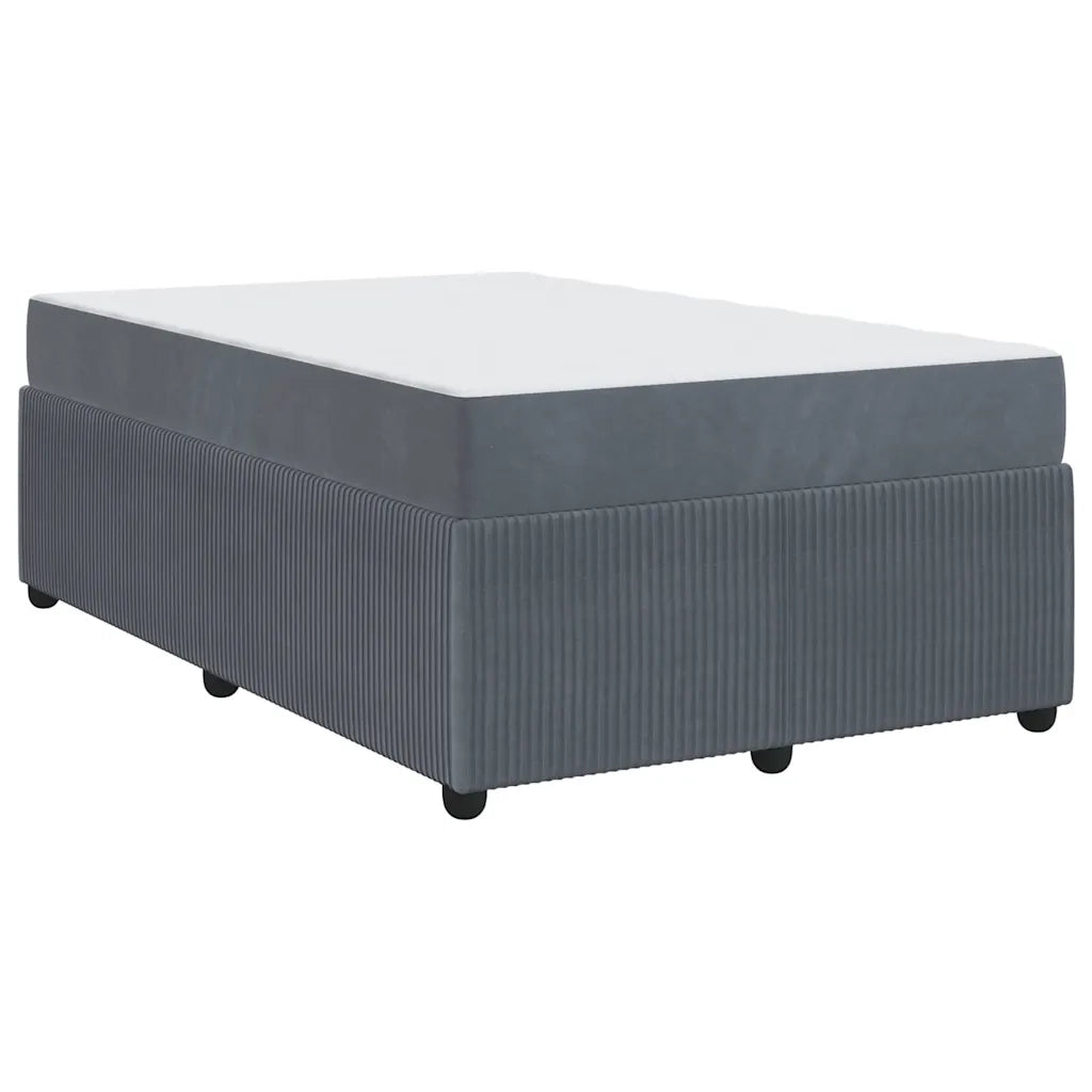 vidaXL Struttura letto con materasso Grigio scuro 120 x 200 cm Velluto