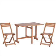 Bistrot rustico da giardino in legno di acacia 2 sedie pieghevoli Tavolo allungabile