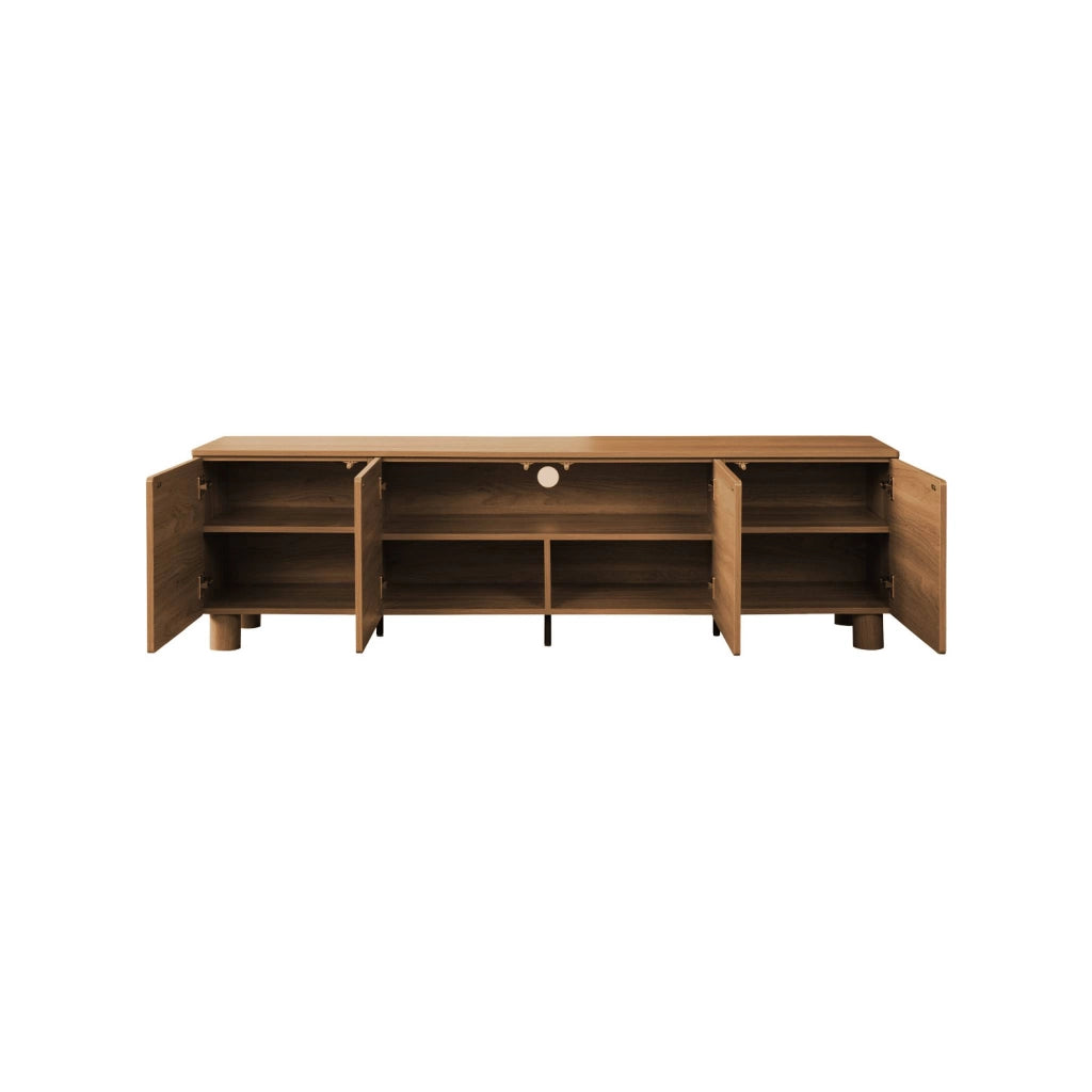 Mobile tv in legno 4 ante, 180cm, legno di nocciolo