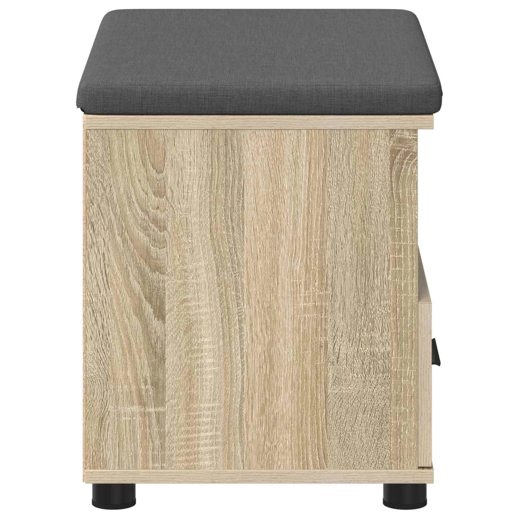 Panca per ingresso con cuscino-Sgabello-Panca da Corridoio Rovere Sonoma 60 x 38 x 46 cm 381489