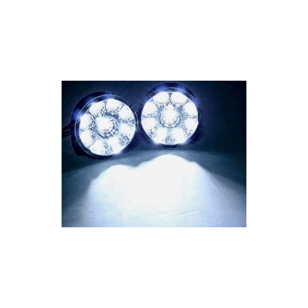 Trade Shop - Faro Faretto Led Smd Auto Coppia Fari Faretti Fendinebbia Suv Luci Diurne 9 Led -