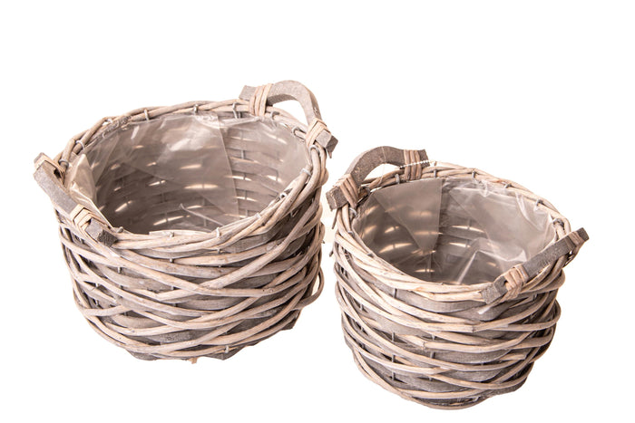 Set 4 Cesti Ø 20 H 15 cm con Manici