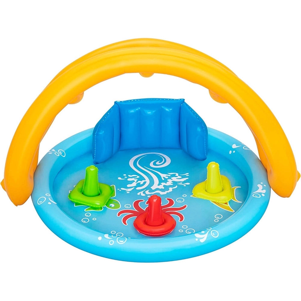Trade Shop - Piscina Gioco Gonfiabile Lil Seashapes Con Schienale Tetto Bimbi +6 Mesi Giardino 52568 -
