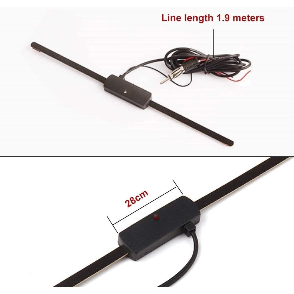 Trade Shop - Antenna Autoradio Universale Radio Am/fm Patch Montaggio Parabrezza 48-960 Mhz -