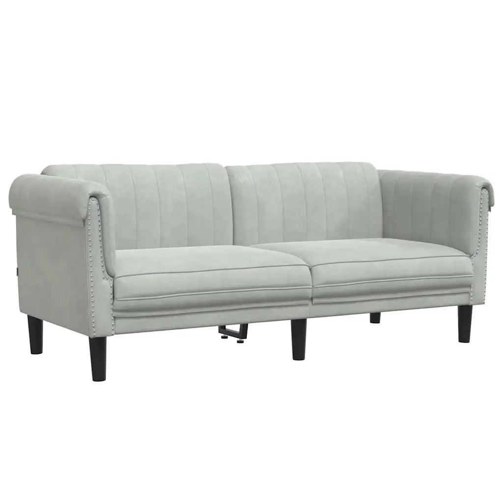 Divano | Divano da soggiorno | Sofa a 2 Posti Grigio Chiaro in Velluto