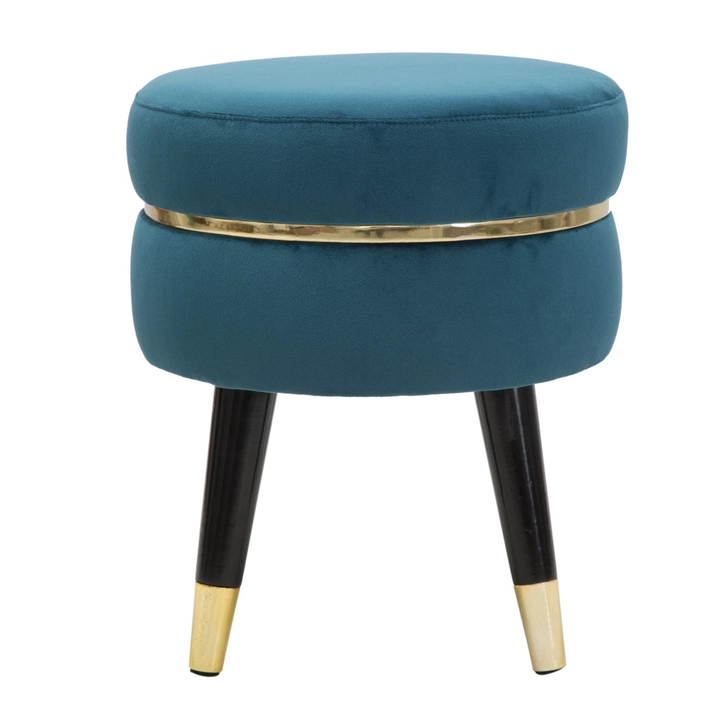 Yavi, Sgabello Rivestimento in Velluto, 35x35x41h cm blu Ottanio