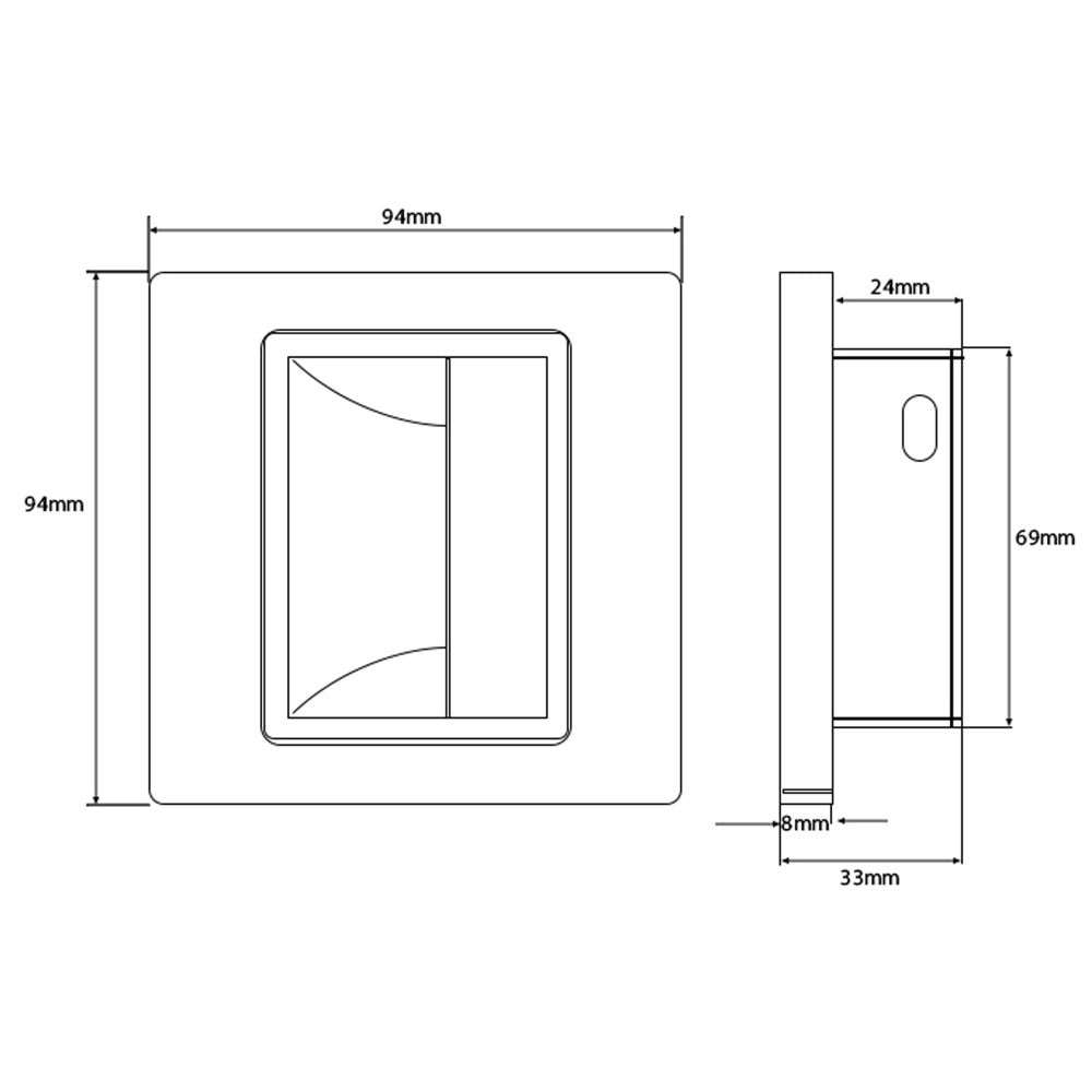 Trade Shop - Lampada Segnapasso 1w A Led Da Parete Muro Applique Da Interno 95x95 Luce Calda -