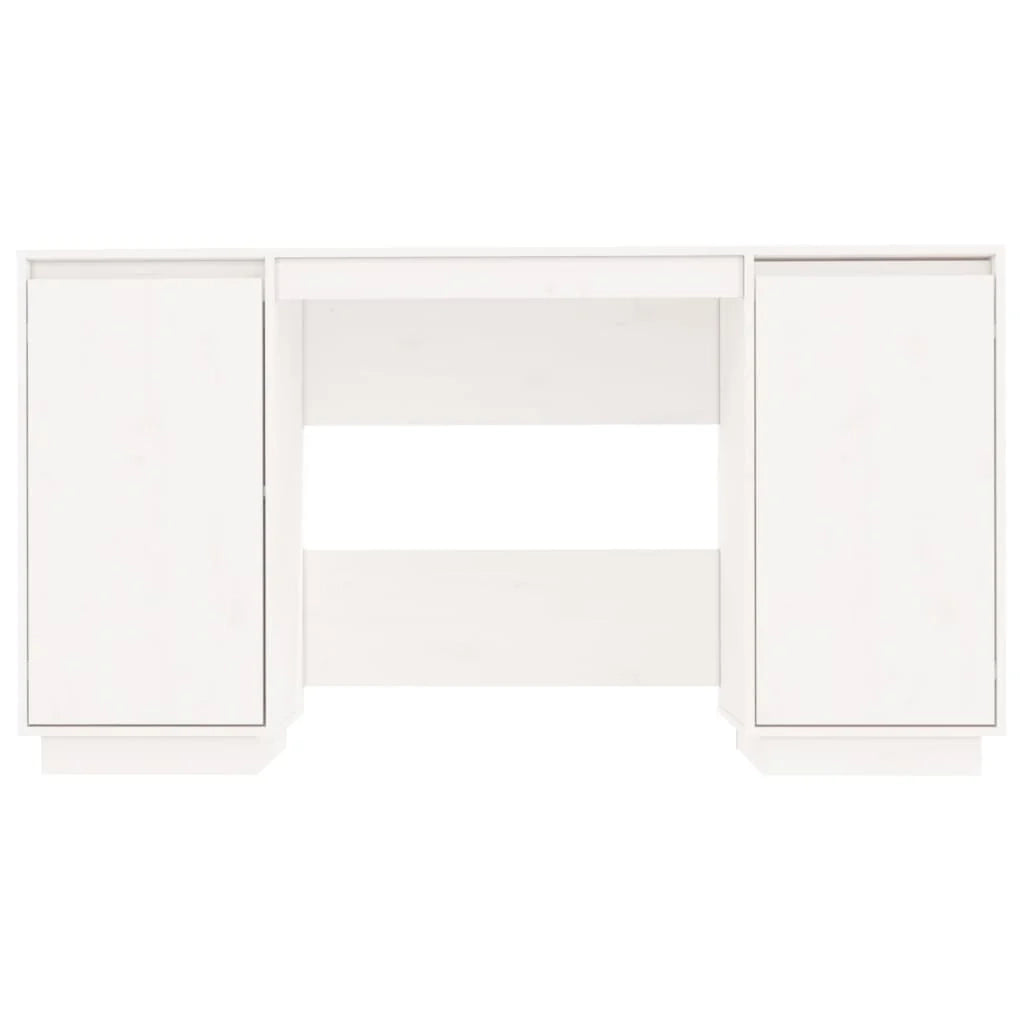 Scrivania tavolo postazione di lavoro mobile per computer studio 140 x 50 x 75 cm legno massello di pino bianco 02_0023521