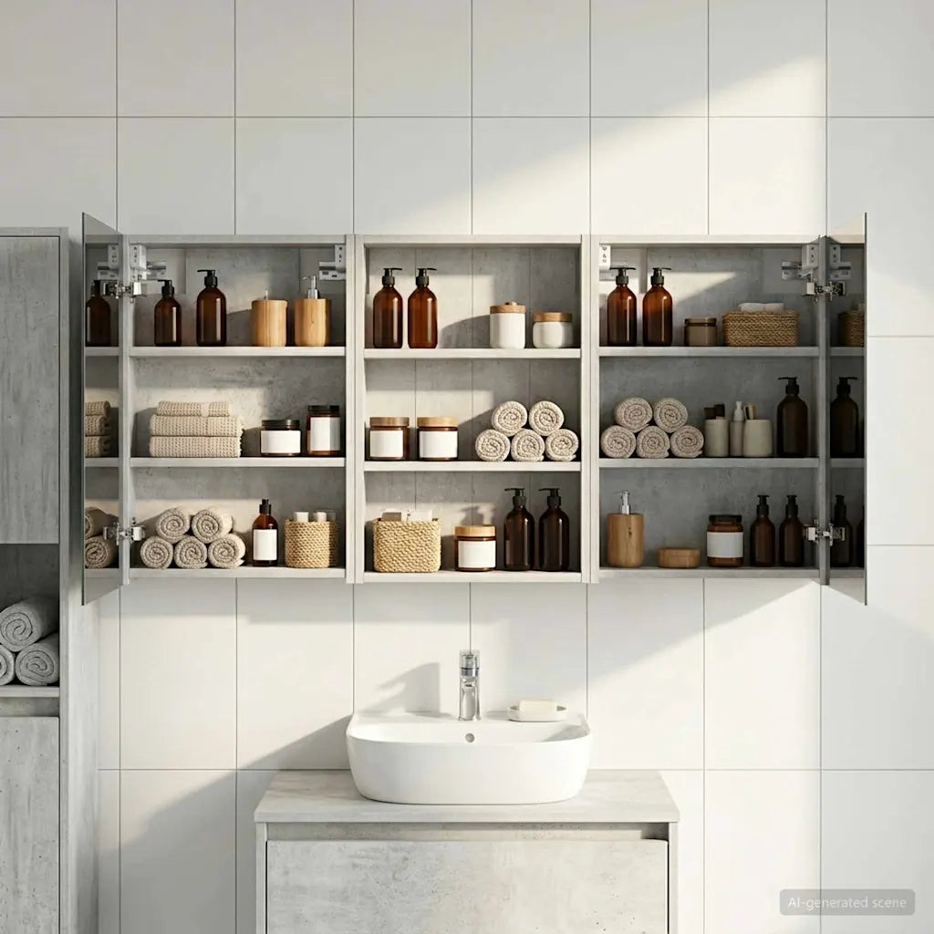 Set di Armadi da Bagno con porta 3 pcs 120 x 10,5 x 60,5 cm