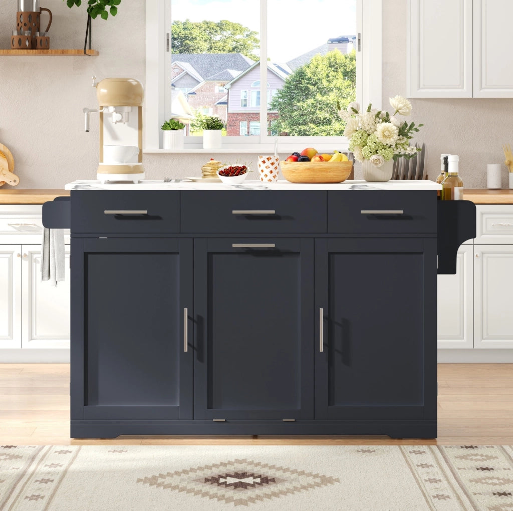 Isola cucina mobile con piano ribaltabile 136x50(75)x92 cm; grigio in MDF
