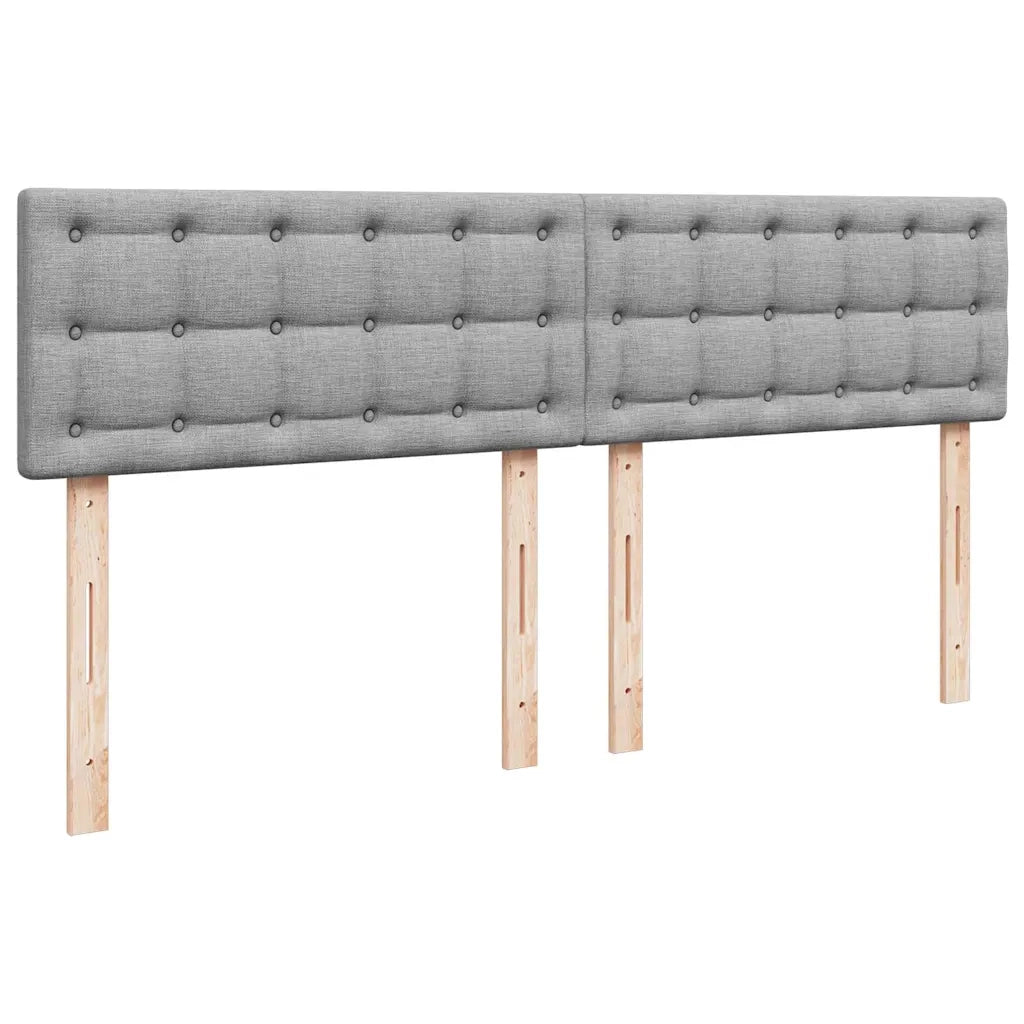 Giroletto a Molle con Materasso Grigio Chiaro 200x200cm Tessuto