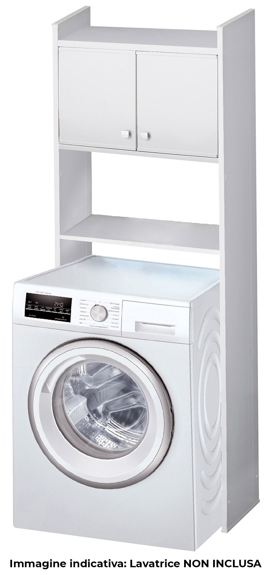Scaffale Sopra Lavatrice Salvaspazio 65x162x26,5 cm in PVC Bianco
