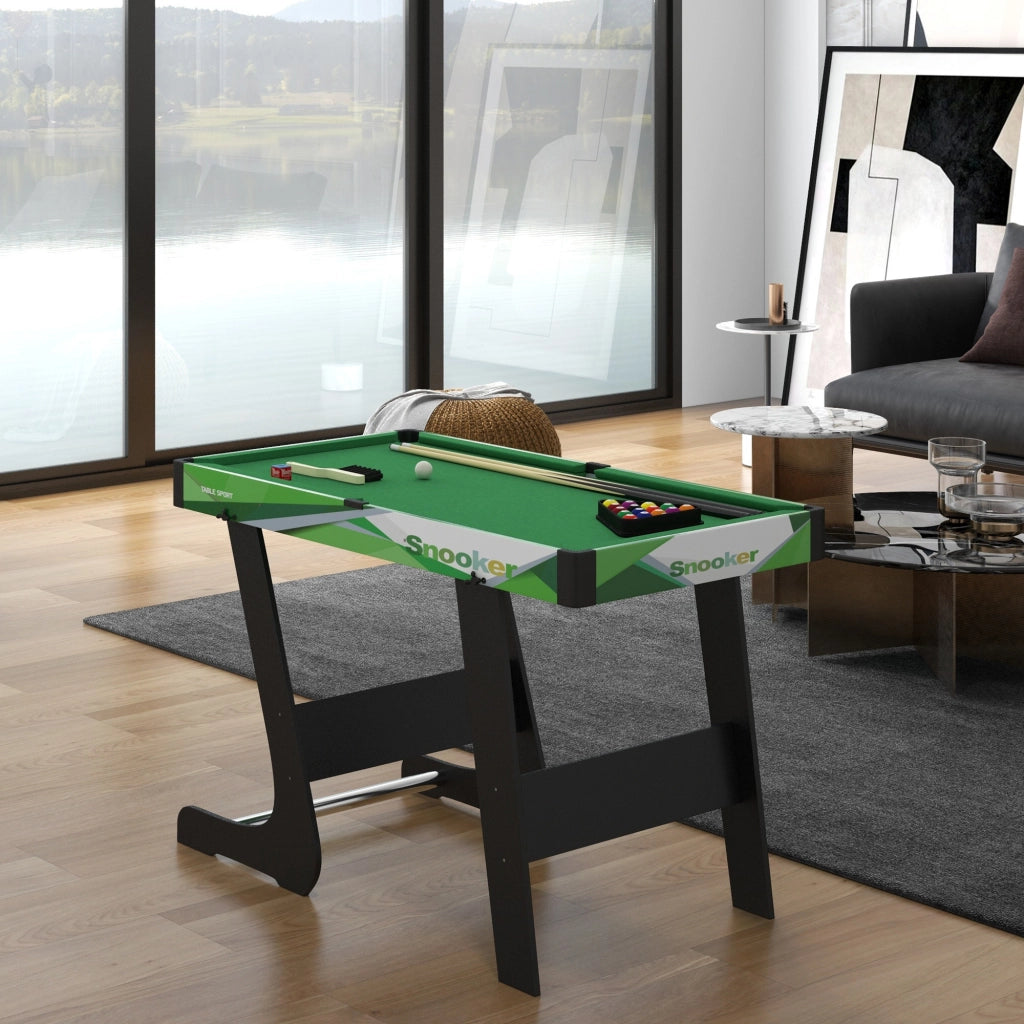 Tavolo da biliardo pieghevole con accessori ¨C zephmum ¨C 104x55.5x68 cm, verde