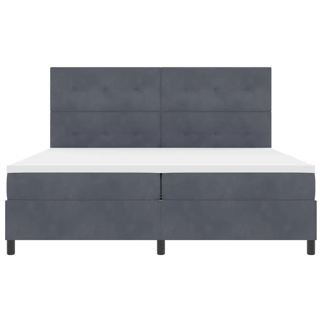 Letto a molle con materasso Grigio scuro 200 x 200 cm Velluto 3339855