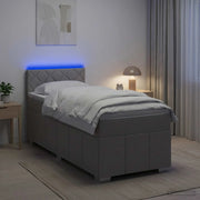 Letto box spring con materasso Grigio Chiaro 100 x 200 cm 3452614