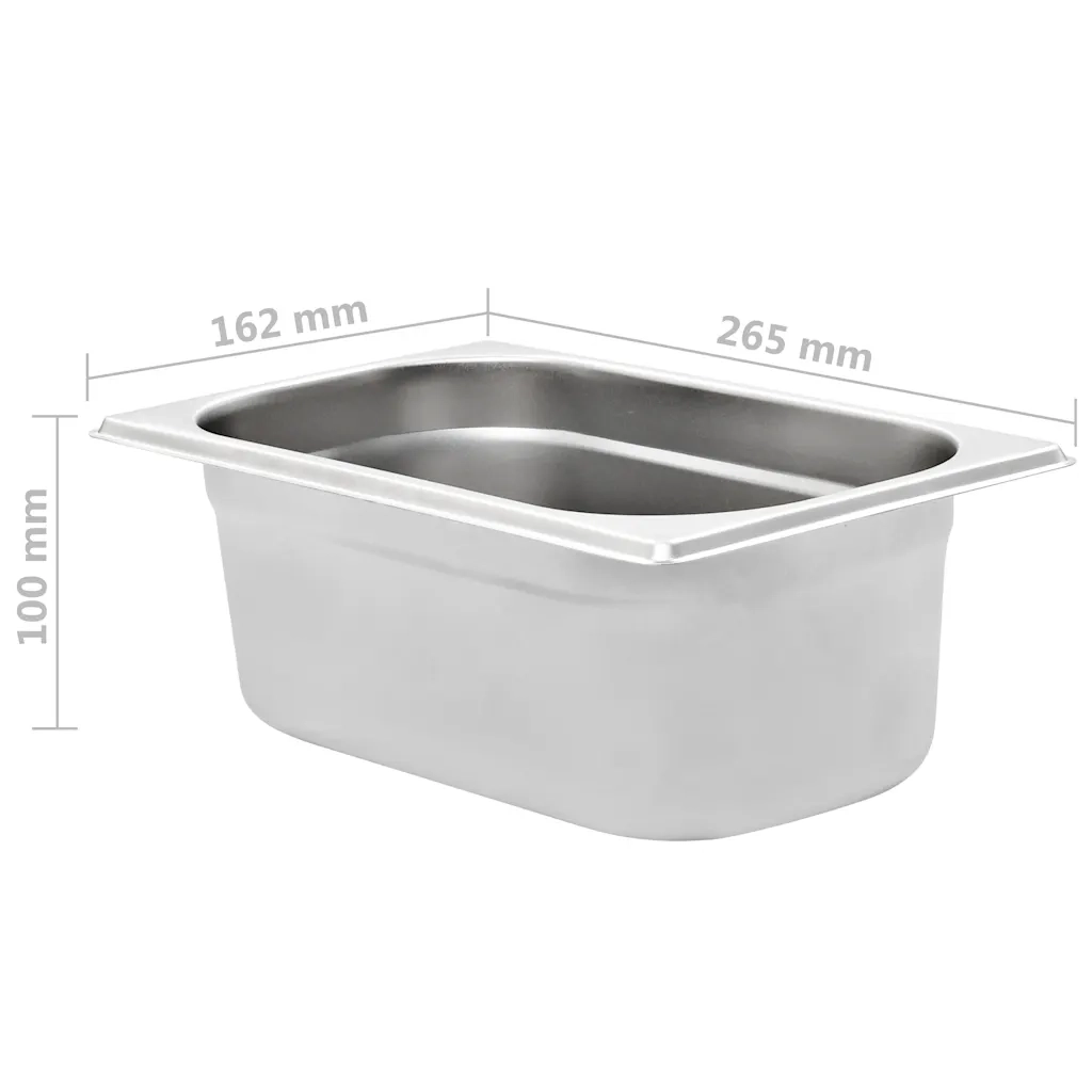 Contenitori Gastronorm 8 pz GN 1/4 100 mm in Acciaio Inox CFW7776129