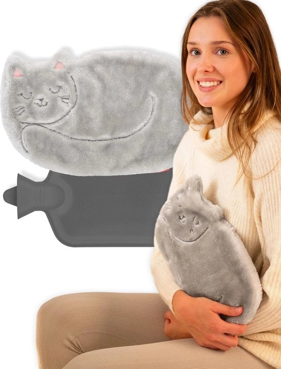 Termos di Acqua Calda - Gatto Sorridente con Orecchie - Calore e Comfort