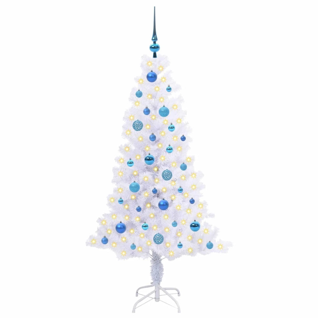 Albero di Natale | Decorazioni natalizie artificiale Bianco 150 cm PVC e Acciaio