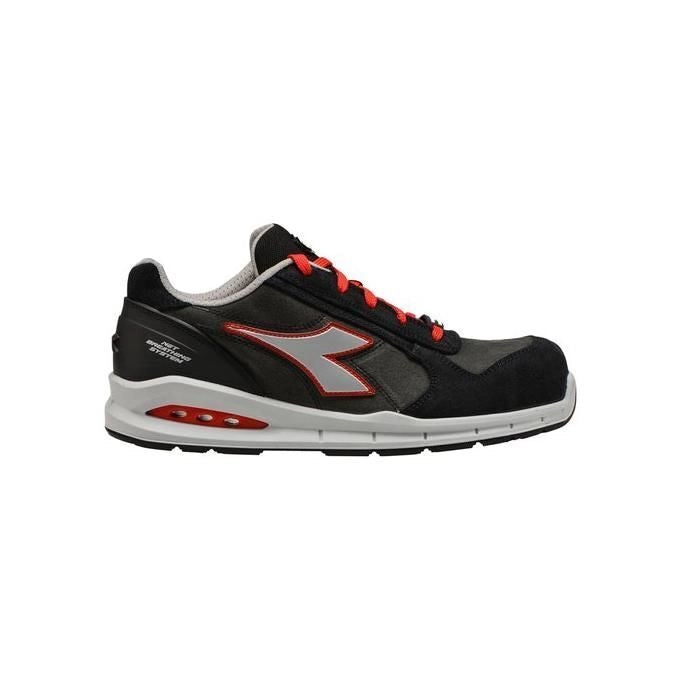 Diadora 701176221 Run Net Airbox Scarpa di Sicurezza Bassa S3 SRC Puntale Alluminio 200J Net Breathing System colore Asfalto Argento Rosso