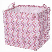 Trade Shop - Cesto Contenitore Portabiancheria Bucato Con Manici Tessuto Rosa 33x33x31cm 79205 -