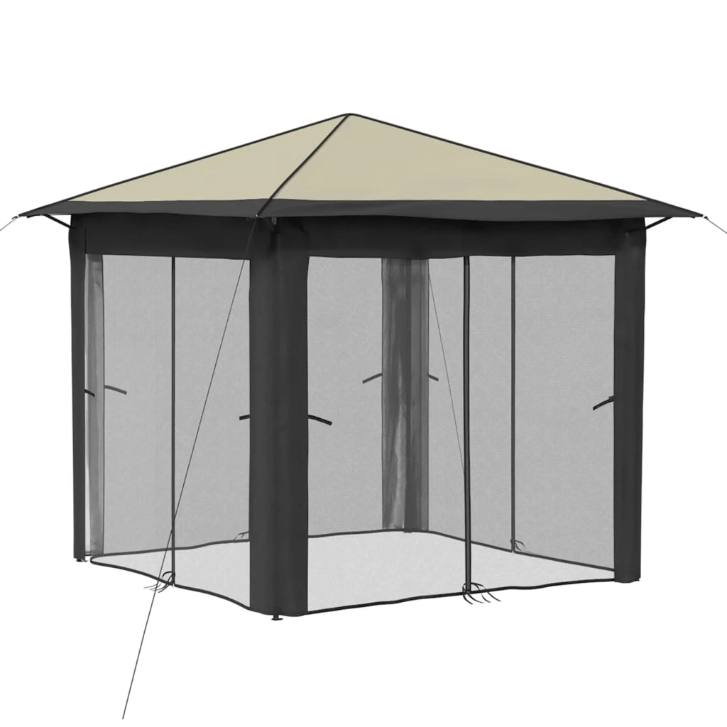 Gazebo con 4 Pareti 2,6 x 2,6 m Crema e Antracite 42036807