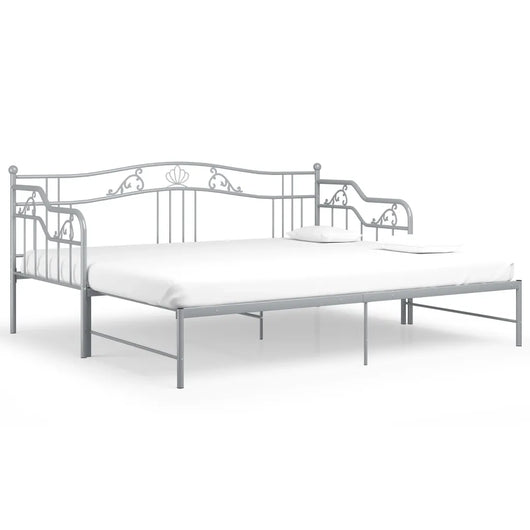 Telaio Divano Letto Estraibile Grigio in Metallo 90x200 cm 324766