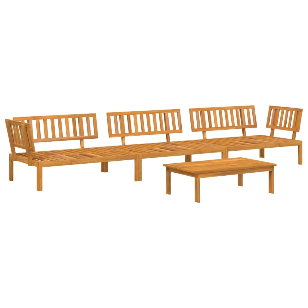 Set di divani con cuscino 4 pcs Grigio Legno di Acacia Massello